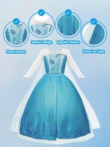 Light Up Princess Dress Girls Halloween Costume Costume Toddler Dressing Up Bithday Party, Purple - Elsablue1 - 查看 4