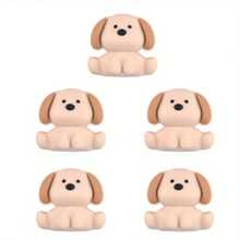 5/25pcs Cute 3D Puppy Silicone Beads DIY Jewelry Making - Animal Themed Decorative Pendants With Plaid And Paw Print Patterns, Suitable For Bracelets, Necklaces And Crafts - Puppy Series - View 15