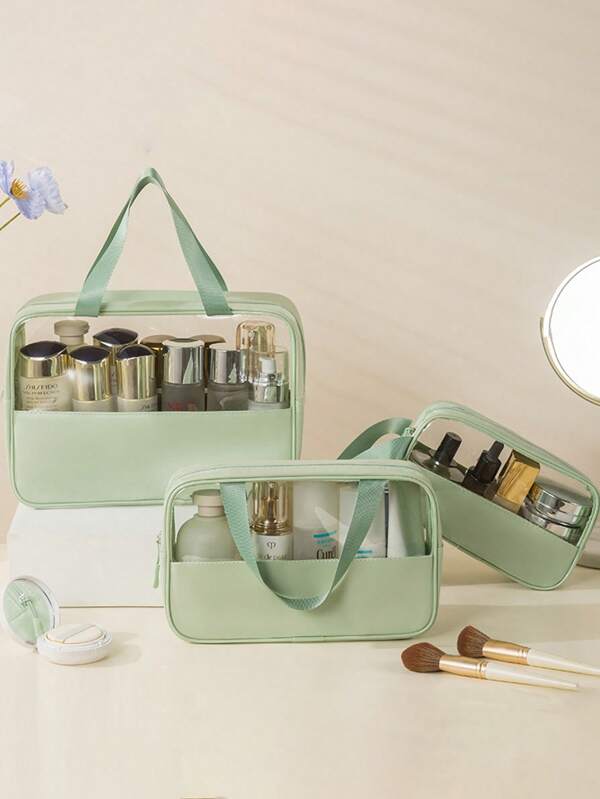 Premium Travel Cosmetic Organizer - Women's Zippered Clear Makeup Bag, Portable Toiletry Case With Luxury Feel,Makeup Bag /Portable Toiletry Case,Premium Cosmetic Organizer