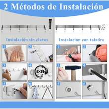 Estilo2PCS Perchero Pared,Perchero Para Ropa Resistente Con 6 Ganchos,Perchero Para Pared De Acero Inoxidable, Para Colgar Abrigos, Sombreros, Bolsos, LlavesVersióN Mejorada - 1 - Ver 8