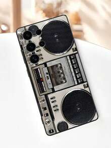 1 件创意收音机仿图案个性化热销磨砂纹理手机壳，握感舒适，兼容三星 Galaxy S20FE/S21FE/S23/A52/A54/A53/A14/A25/A34/A32/A05S/A15、Pixel 6/7/8/9a Pro、Redmi Note 13/13 Pro 和其他 Android 型号（适合作为新年、圣诞礼物送给朋友、女朋友、男朋友、家人） - 黑色 - 查看 1