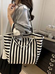 Bolso de Hombro/Axila para Mujer, Casual, Minimalista, Espacioso, Ligero y Versátil - Negro 3 - Ver 4