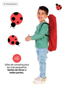 Sillas Plegables Para Camping Infantiles - Rojo - Ver 5