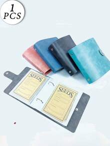 1 Set Of Garden Seed Organizers, 2-Hole 5″ Seed Organizer With 50 Self-Sealing Envelopes, Seed Packaging Organizer, Seed Saving Folder Garden Seed Storage Organizer - 粉紅色+50張信封 - 查看 2