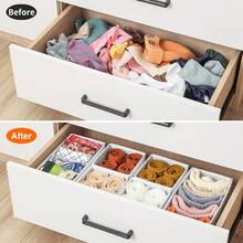 Stero 12 Pack Drawer Organizers For Clothing, Dresser Drawer Organizer Clothes, Fabric Foldable Closet Organizers And Storage Basket Bins For Clothes, Underwear, Bras, Socks (White)