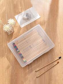 1/2/3pcs Transparent Plastic File Storage Boxes With Lids, A4 Size, Multi-Purpose Desk Organizer For Documents And Magazines, Rectangular Office Supplies Holder, Document Storage Box, Storage File Boxes,For School Supplies,Back To School