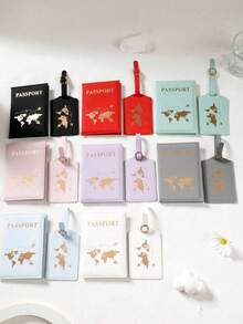 4/2/1pc Couple Travel Passport Holder, Imitation Leather Passport Wallet, Passport Cover, Suitable For Honeymoon Travel, Pu Leather Passport Holder, Passport Cover, Passport Wallet, Passport Card Holder Lightweight And Stylish Flight Travel Accessories, Suitable For Women Or Men Taking Business Travel, Student Travel - Multicolor - View 12