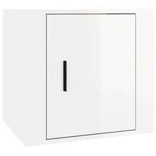 Mesita de noche Larryhot Blanco Brillo 50x39x47 cm, bonita y práctica, ideal para almacenaje y decoración del hogar - Blanco - Ver 2