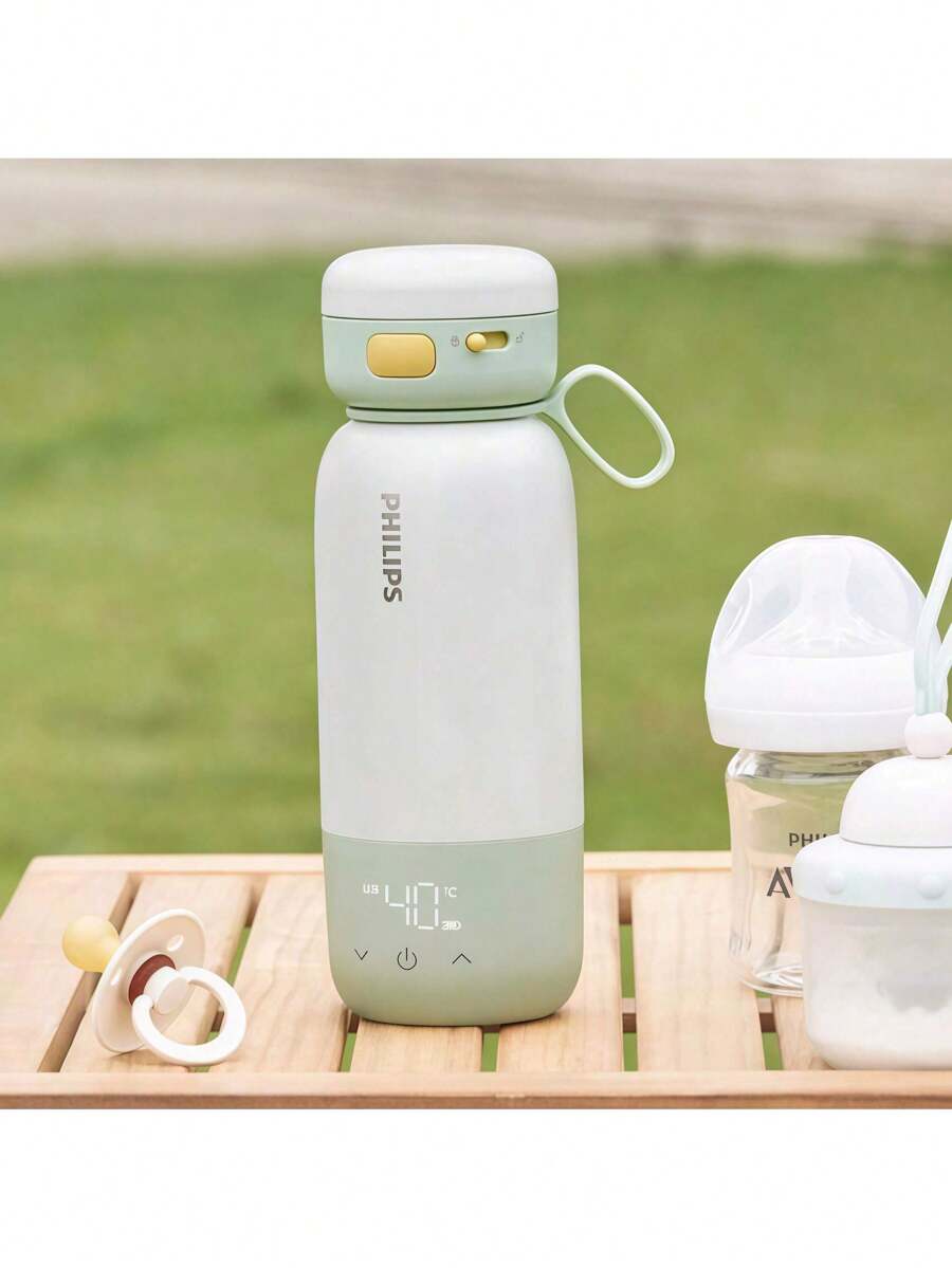 PHILIPS [Type-C Smart  Cup] AWP2770 Wireless Quick Heating Cup 4 Minutes 40℃ Precise Temperature Control 0.32L Mini Capacity Rechargeable Heating Cup For Office And Home Use Light Green - Light Green - View 1