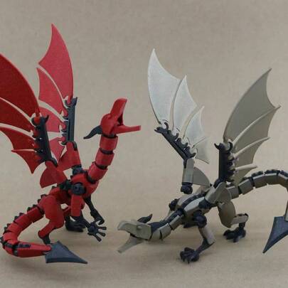 1 pezzo 23,5 cm [T13 Dummy 3D Printed Movable Dragon Toy] Modello di drago articolato, giocattolo di drago altamente articolato - giocattolo antistress per adolescenti e adulti, adatto per Ognissanti e Natale, giocattolo fai-da-te, facile da assemblare, anti-rottura, viene con istruzioni di montaggio, 43 giunti mobili, modello assemblato, materiale PLA fine, venduto all'ingrosso, giocattolo antistress