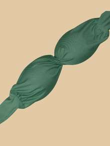 Twisted Strapless Bikini Top With Cups Made Of Polyester Microfiber - xanh quân đội - Xem 3