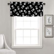 1 件万圣节系列印花窗帘，适合节日、派对、生日、晚宴、厨房窗户装饰短帷幔，适用于所有季节的房间装饰、家纺装饰短窗帘帷幔、餐厅节日派对装饰、秋季装饰、秋季装饰、房间装饰 - 彩色 - 查看 5