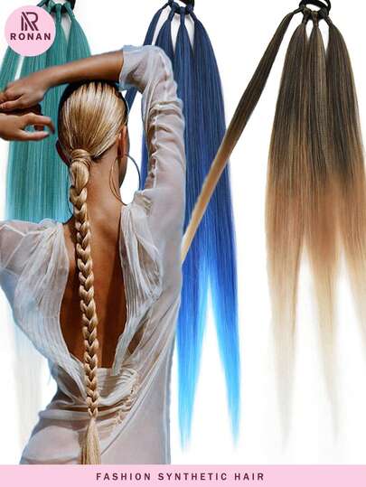 1 peça de tranças sintéticas de 26 polegadas para boxe, rabo de cavalo com elástico, trança ombré, extensões de rabo de cavalo