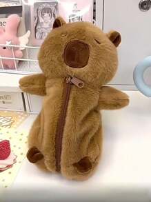 1 PC Capybara Plush Pencil Case, Soft And Cute, Creative Girl, Niche Student Stationery, Desktop Pencil Storage Bag