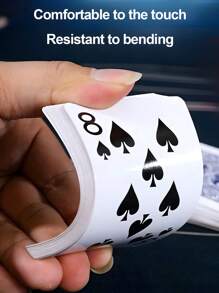 1/2/5张防水标准扑克牌套装，适用于万圣节、圣诞节、生日、节日游戏，采用抗弯折纸质材料，适合派对、娱乐和纸牌游戏、户外休闲、节日礼物、扑克牌、派对游戏、恶作剧、情人节礼物（背面图案随机） - 彩色 - 查看 5