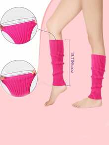 1 双针织针织腿套，简约、时尚、休闲，适合日常使用，女士腿套 - 80 年代罗纹针织长袜，适合派对运动