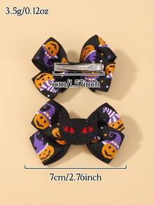 bilicaca 4pcs Halloween Girls Hair Clips, Halloween Elements Party Hair Clips, Suitable For Halloween Use - متعدد الألوان - مشاهدة 7