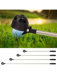 1pc Golf Ball Picker Is Made Of Stainless Steel, Featuring High Strength And Corrosion Resistance. It Can Adapt To The Outdoor Environment Of The Golf Course And Is Durable. It Has An 8 - Section Telescopic Structure, Allowing The Length To Be Adjusted According To Actual Needs.