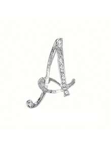 1 件 A-Z 字母水钻胸针 - 欧式风格，合金材质，镶嵌闪亮宝石，时尚别针，适合西装、衬衫、夹克、连衣裙、西装外套和毛衣，适合日常通勤、商务会议、约会和活动办公室配饰珠宝圣诞节万圣节衣服别针有趣可爱的教师礼物 - 銀色 - 查看 18