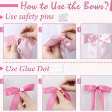 40pcs Bow Wall Decor Set, DIY Birthday Party Decoration, Ins Style Photo Backdrop, Ribbon Wreath Wedding Room Arrangement, Girls Bedroom Decor, Women Gift, Wedding Pre-Party