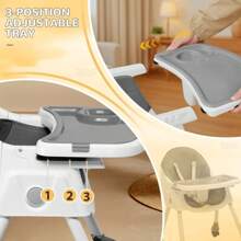 SUNROAD Iron Tube + Plastic Foldable 3 In 1 Baby Chair Gray BHC001