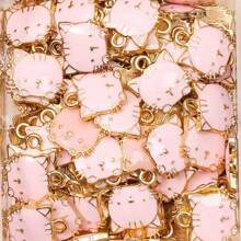 10 件可爱猫咪动物锌合金饰品，适合女士手链耳环 DIY 珠宝制作 - 貓 - 查看 4