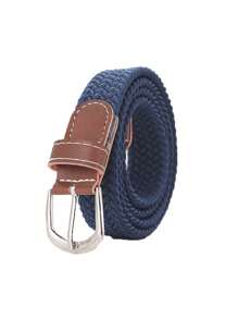 1 curea elastică țesută pentru bărbați, fără cataramă, potrivită pentru afaceri, serviciu, casual, călătorii, golf, toamnă elegantă, toamnă, Halloween