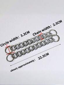 Silberne Acryl-Kette als Schuhschmuck, vielseitiger Punk-Stil abnehmbarer Schuhschnallen-Kette, nicht verblassend