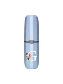 1pc Printed Rose Letter A-Z Blue Portable Toothbrush Holder, Keep Your Toothbrush Clean And Anytime, Anywhere! Travel Toothbrush Storage Box, Portable Toothbrush Cup Sleeve, Multi-Functional Toothbrush Cup, Travel Wash Cup, Toothbrush And Toiletries Storage Set, Suitable For Travel, Camping, Business Trip, School, Dorm Storage, Student Gift, Family Gift. - Blue - View 26