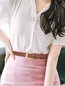 1/2/3 件简约百搭腰带，简约带扣百搭女士牛仔裤腰带，夏季秋季、秋季、万圣节装饰腰带 - 彩色 - 查看 2