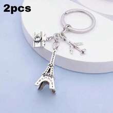 1 件浪漫埃菲尔铁塔钥匙扣、相机和心形吊坠、情人节纪念礼物汽车配件可爱哥特 Y2k