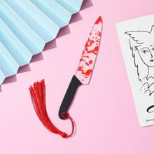 1/6 件血腥恐怖亚克力水晶刀书签血腥恐怖礼物送给朋友万圣节礼物复活节礼物送给男士女士