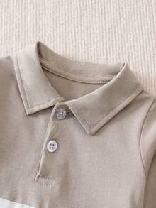 Yierying Baby Jungen Kontrast-Farbiges Polokragen Gentleman Stil Bodysuit