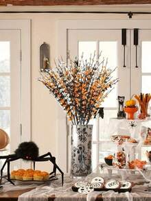 Set de 5 ramos de flores artificiales de bayas de otoño y acción de gracias, flores de jazmín para fiestas de Halloween y decoración del hogar, centro de mesa, relleno de jarrones, decoración interior, corona de Halloween DIY