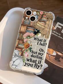 Funda de teléfono premium compatible con iPhone 11/12/13/14/15/16 Pro Max, estilo vintage, con patrón de chica de café y lema, transparente, antideslizante, resistente a caídas y arañazos, regalo de primavera, versión internacional, no la versión nacional - Multicolor - Ver 3
