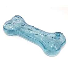 TPR 耐用狗狗咀嚼玩具耐咬出牙清洁器和吱吱叫训练玩具，适合室内/室外海滩、阳光、旅行、凉爽等水上活动，缓解牙齿疼痛，中型犬牙齿护理咀嚼玩具经过测试 - 淺藍色 - 查看 24