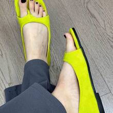 Women Flat Sandals - 螢光綠 - 查看 5