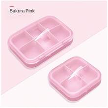 四格迷你便携式药品分配盒。方便携带，适合存放药丸。盒子密封，非常适合旅行携带。 - 彩色 - 查看 14