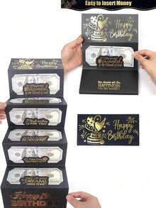 1 chiếc phong bì quà tặng tiền mặt bất ngờ sinh nhật, phong bì quà tặng tiền mặt, ví 6 ngăn - Thiết kế đen & vàng sang trọng, phong bì tiền mặt, thẻ quà tặng tiền mặt, hộp đựng tiền mặt sinh nhật, hộp quà tặng tiền mặt, phong bì tiền mặt bất ngờ, ví ngày lễ, thẻ quà tặng sinh nhật unisex, quà lưu niệm độc đáo cho bất kỳ dịp sinh nhật nào, chủ đề hoạt hình giả tưởng, hộp quà tặng tiền mặt trưng bày, phong bì quà tặng trang nhã, quà lưu niệm tinh tế. - Nhiều màu - Xem 6