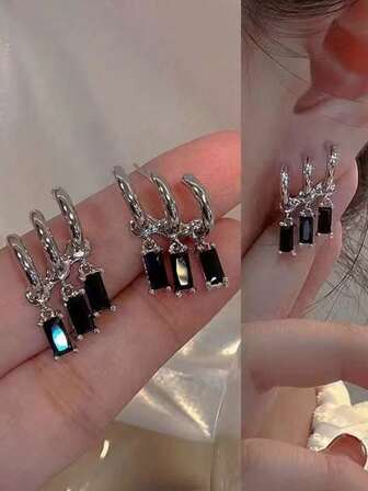 1 par de pendientes elegantes y clásicos al estilo francés, pendientes largos personalizados, pendientes de moda