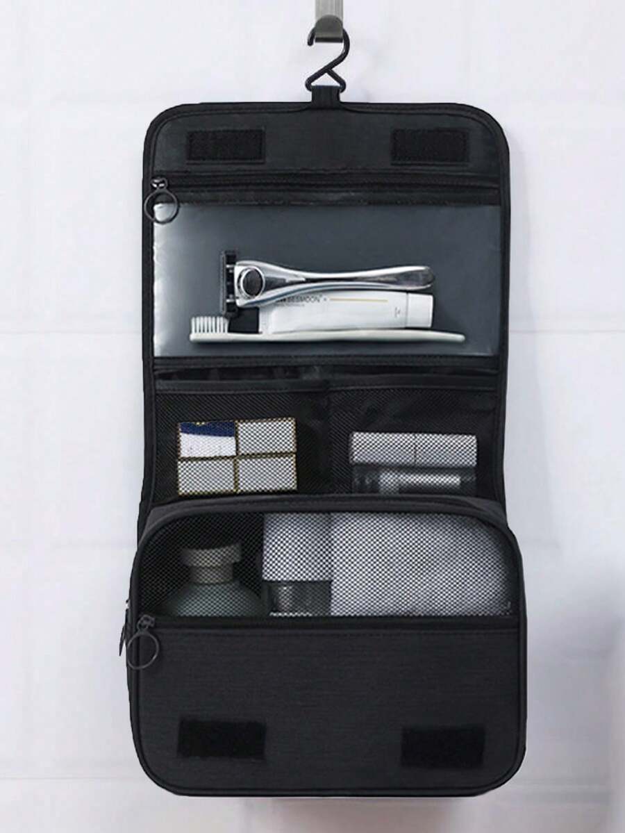 1pc Travel Hanging Toiletry Bag, For Men Women Travel Shaving Bag, Waterproof Makeup Bag, Wash Bag Makeup Organizer, Cosmetic Case For Bathroom Shower