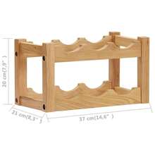 Portabottiglie Larryhot per 6 bottiglie, 37x21x21 cm, in legno di quercia, bello e pratico, ideale per riporre e decorare la casa - Castano - Visualizzare 5