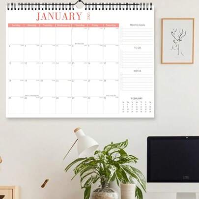 BUBU 18 יחידות 2026-2027 לוח שנה שולחני גדול, גודל A3 (11 אינץ' X 15 אינץ'), מחברת מתכנן חודשית, לוח שנה לקיר לבית, תכנון אישי וניהול משימות, עיצוב הבית, ציוד לבית הספר/משרד, מתנה מושלמת