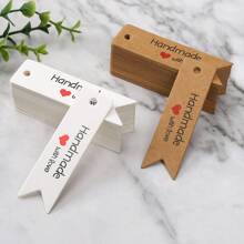 100 SZTUK, Ręcznie robione Etykiety Prezentowe, Etykiety Papierowe Kraft Z Napisem "Ręcznie Robione Z Miłością" Do Sztuki I Rzemiosła, Ślubów, Urodzin, Przyjęć, Świąt Lub Specjalnych Wydarzeń, Dekoracji Wiszących, Dekoracji Prezentów