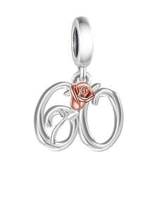 1 buah Manik Liontin Angka DIY Perak Sterling 925, Perhiasan untuk Wanita, Hadiah Peringatan Unisex - Perak - View 9