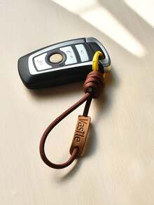 1 件棕色涤纶多用途钥匙扣，创意手机挂绳环，时尚耐用的汽车钥匙扣