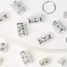 41 件套剑麻绳太阳形发圈套装，女士编织发饰，节日派对发夹，爪夹，发夹，发夹，发夹，发夹 - 銀色 - 查看 3