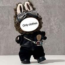 New 1-3 Generation 15-17cm LABUBU Pendant Outfit Set, Fashionable Leather Jacket Style, Suitable For LABUBU Figurine Party And Gathering (Outfit Only, No Shoes) - Multicolor - View 5