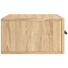 Larryhot Mesitas de noche de pared 2 piezas roble sonoma 35x35x20 cm, bonitas y prácticas, ideales para almacenaje y decoración del hogar - Marrón - Ver 8