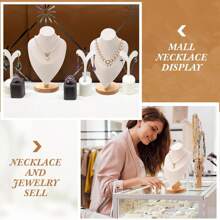 木制珠宝展示架，垂直项链架，女士吊坠和手链收纳架，收纳旅行必需品，返校宿舍收纳秋季装饰